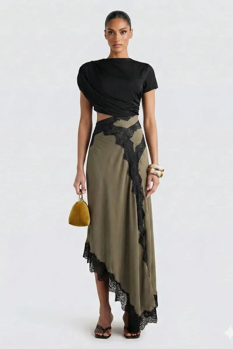 OLIVE | Conjunto Top y Falda Maxi de Encaje Edición Limitada