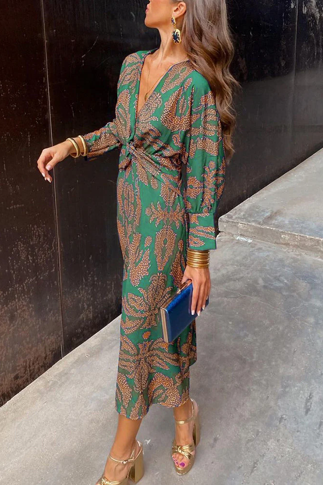 SILVANA | VESTIDO MIDI CON ESTAMPADO