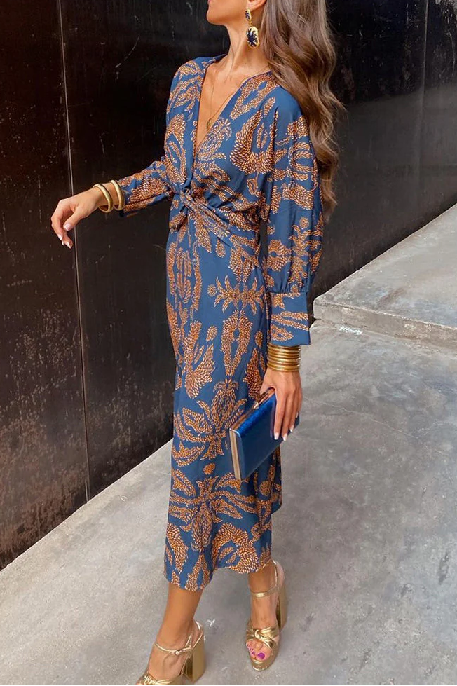 SILVANA | VESTIDO MIDI CON ESTAMPADO