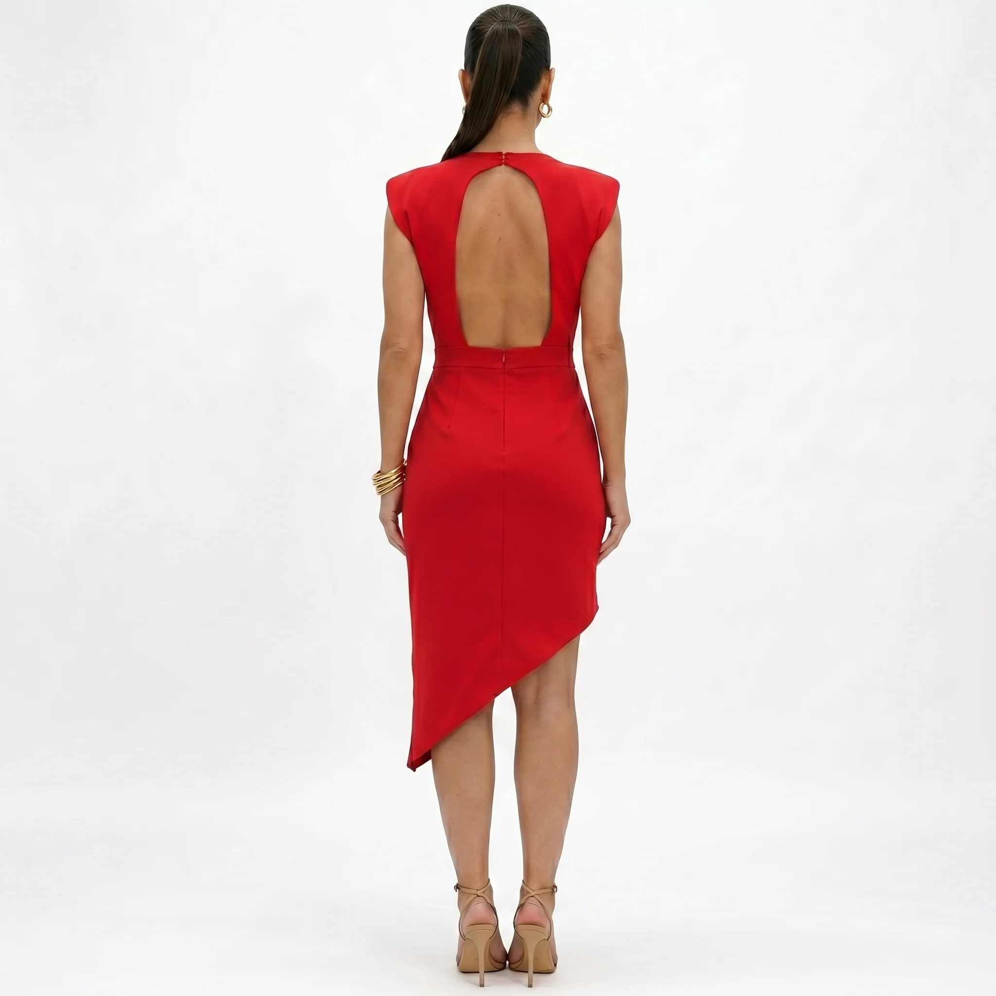 Aurora | Vestido Asimétrico con Hombros Estructurados