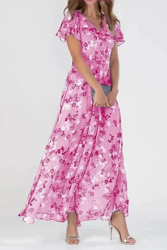 Vestido Glamoroso Floral Maxi | Cubre Abdomen