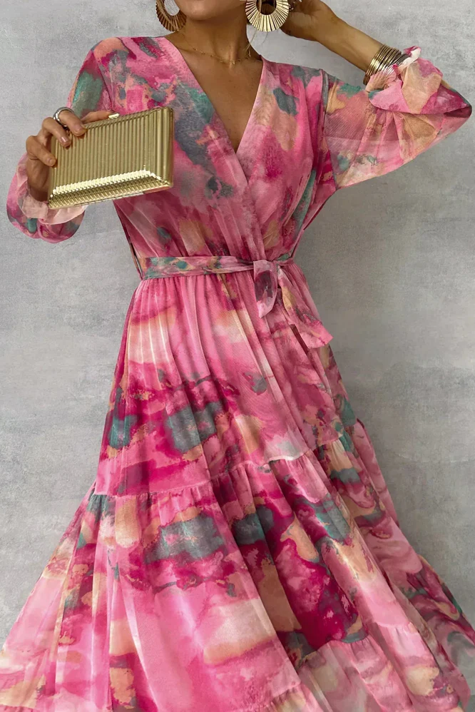 Vestido Cruzado con Estampado Floral